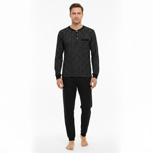 Schlafanzug pyjama herren lang - schlafanzug,