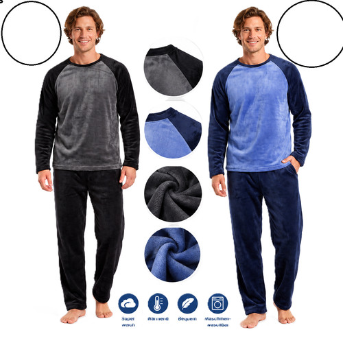 Herren pyjama schlafanzug lang - herren,