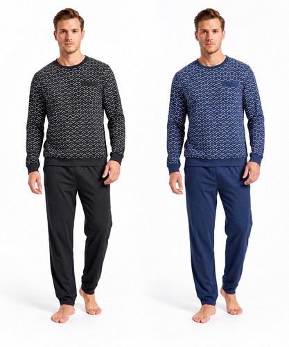 Herren pyjama schlafanzug lang - herren,